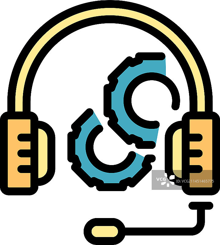 扁平风耳机支持图标图片素材