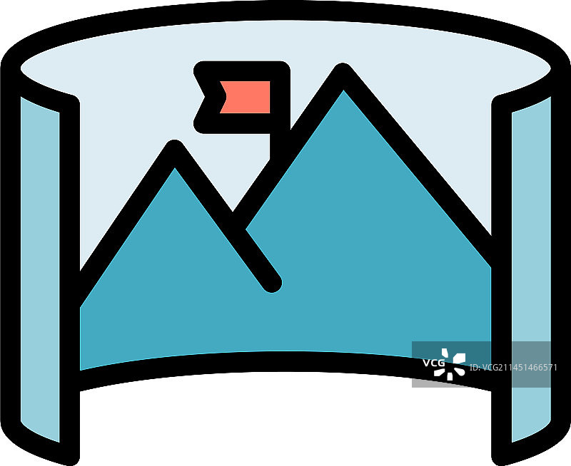 山脉VR全景扁平图标图片素材