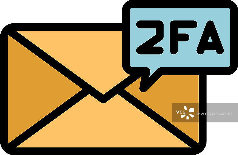 邮件双重身份验证扁平图标图片素材