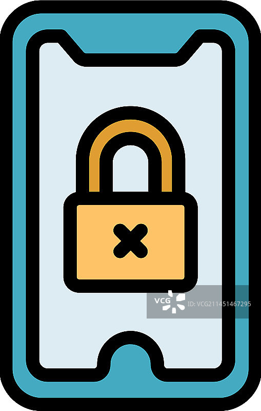 锁定的智能手机扁平图标图片素材