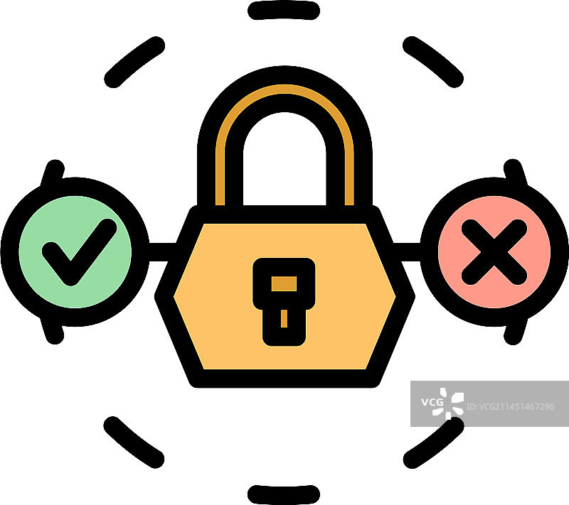 密码锁扁平图标图片素材