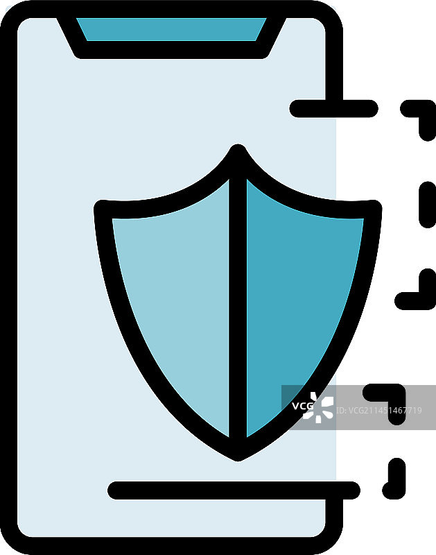 智能手机保护扁平图标图片素材