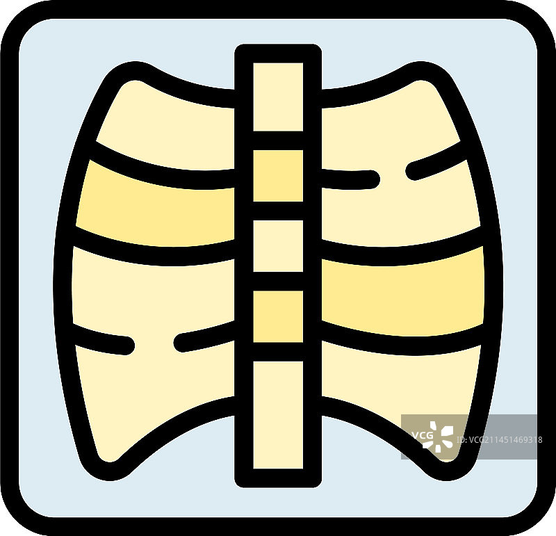 胸部X光图像扁平图标图片素材