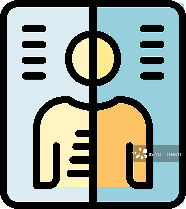 X光身体图标扁平风格图片素材