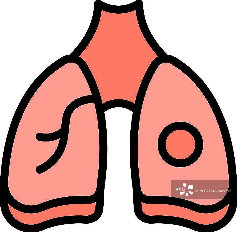 肺部MRI图像扁平图标图片素材