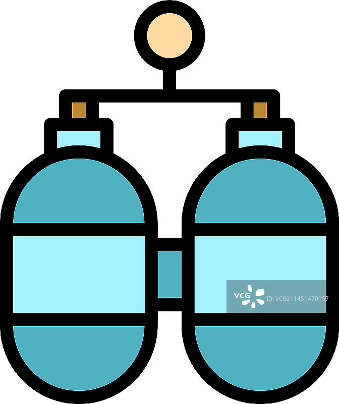 氧气罐图标（扁平风格）图片素材