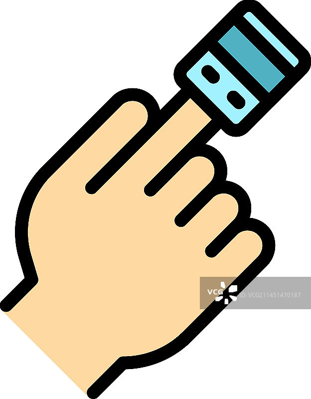 手指血氧仪图标（扁平风格）图片素材