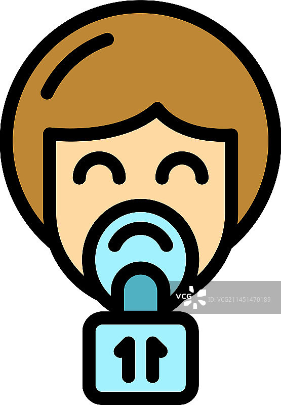 医用氧气面罩扁平图标图片素材