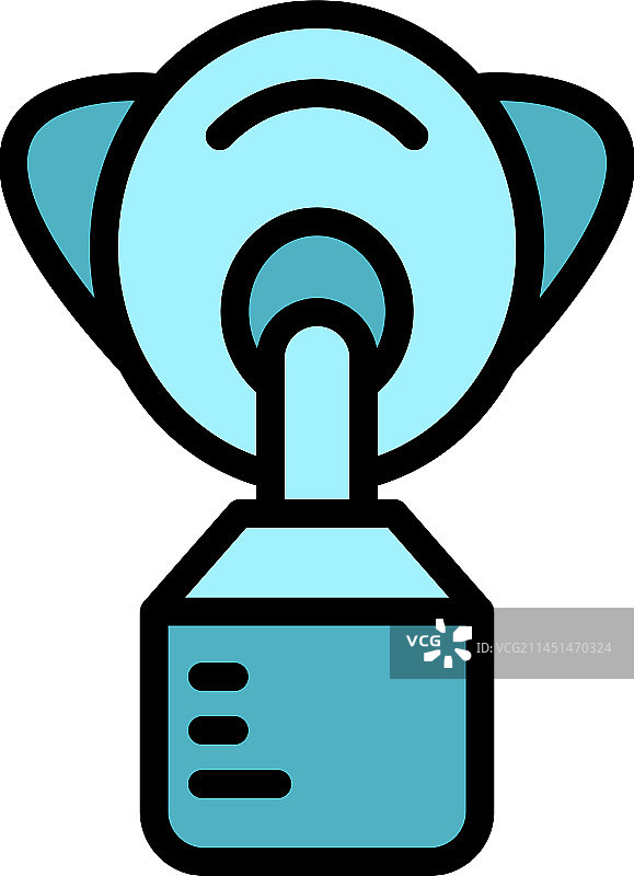 氧气面罩瓶子图标扁平设计图片素材