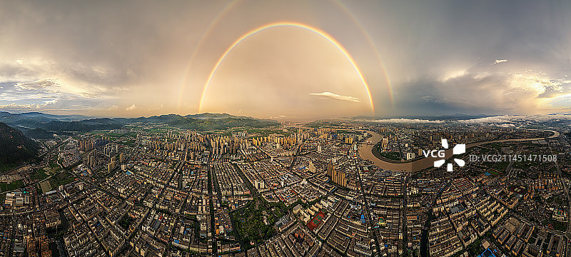 温州鳌江双彩虹图片素材