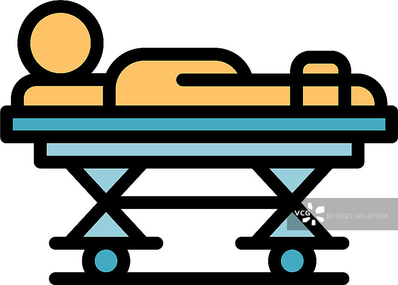 诊所病床图标（扁平风格）图片素材