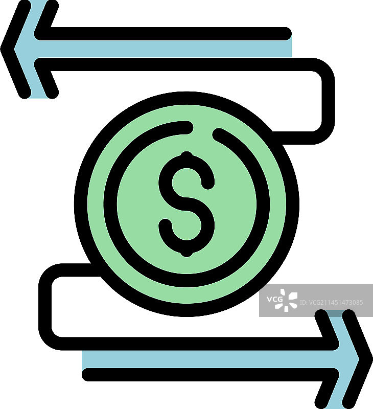 货币兑换扁平图标图片素材