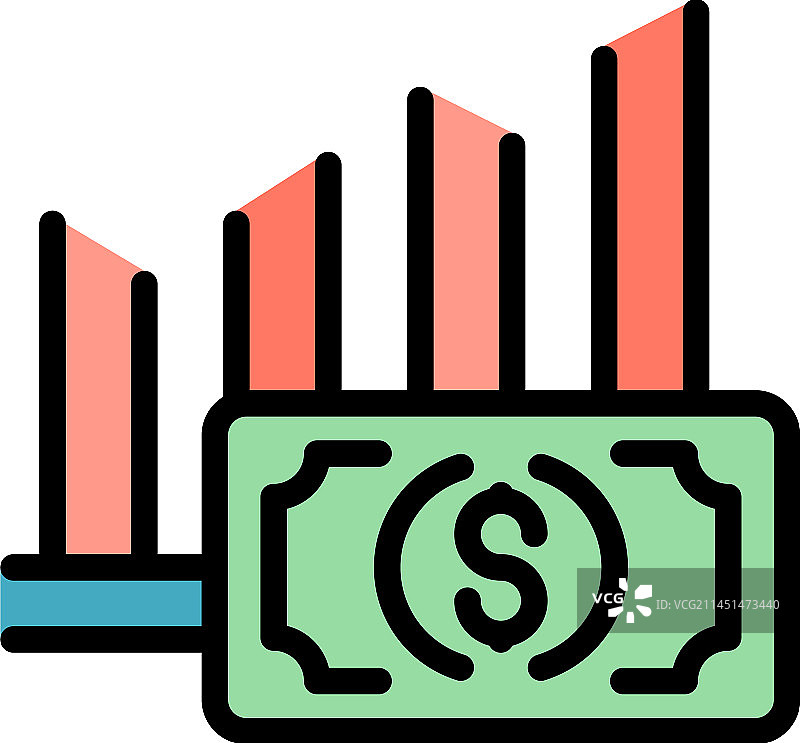 资金图表扁平图标图片素材