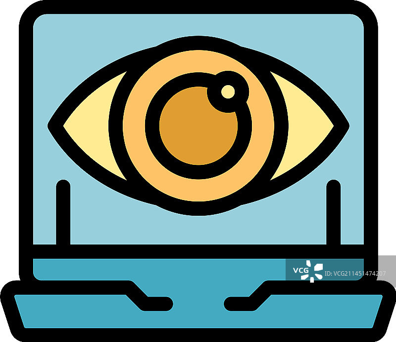 笔记本电脑概览扁平图标图片素材