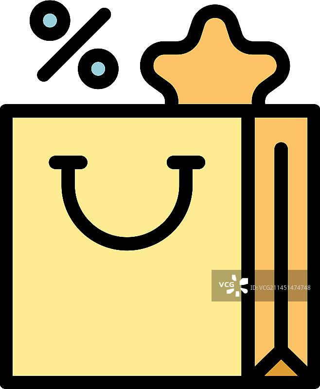 促销购物袋扁平图标图片素材