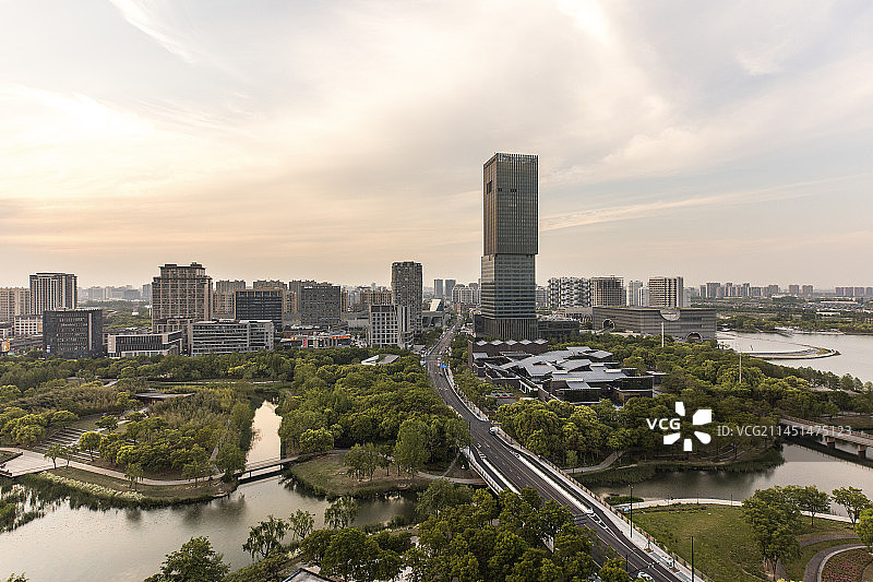 上海嘉定新城城市风光图片素材