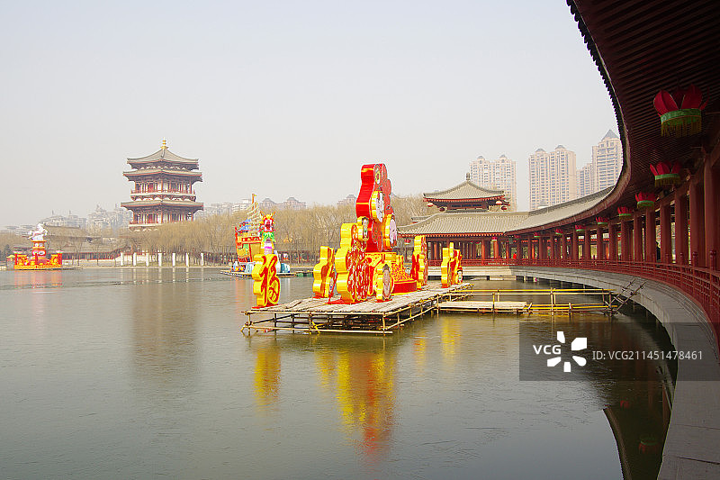 西安大唐芙蓉园自然风光图片素材