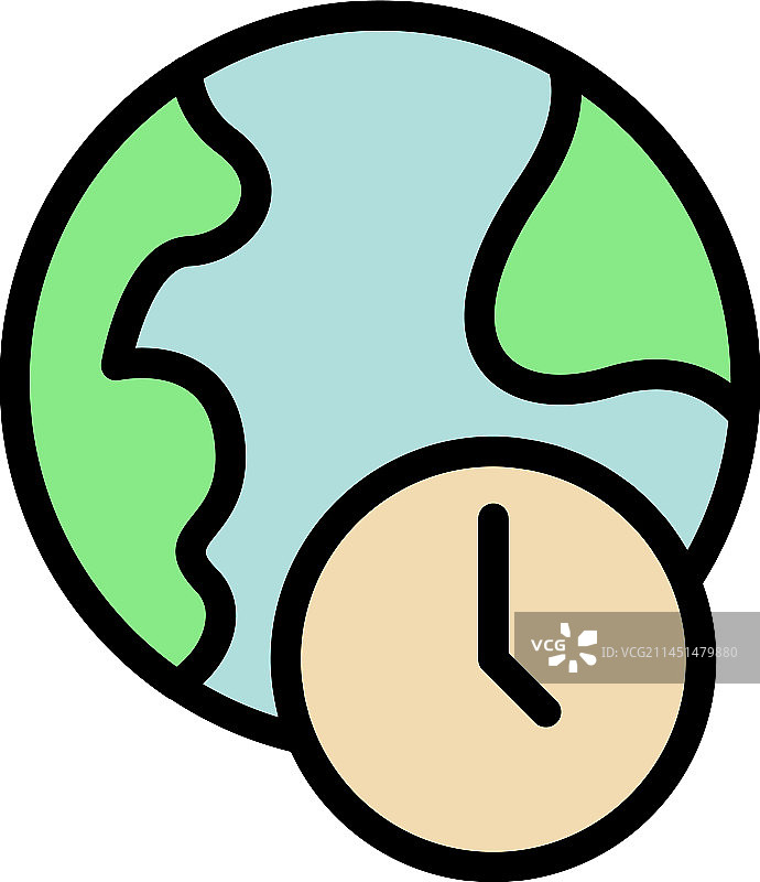 美国时区扁平图标图片素材