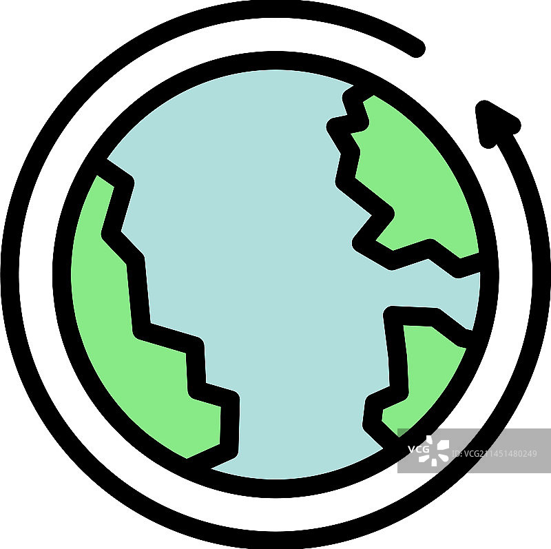 生态时区扁平图标图片素材