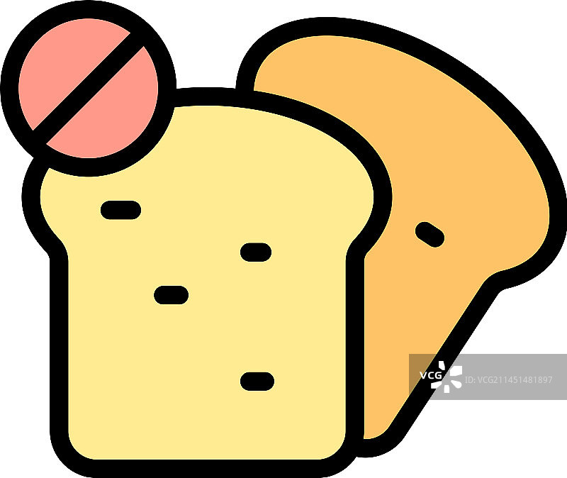 无麸质面包扁平风格图标图片素材