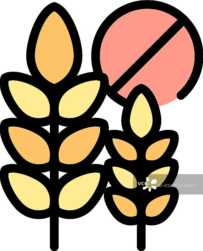 无麸质小麦图标（扁平风格）图片素材