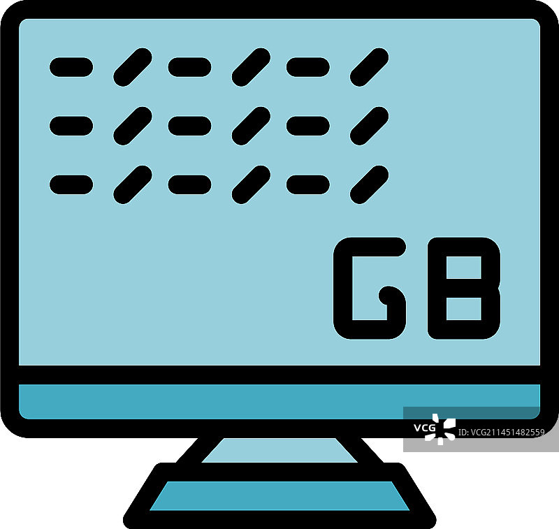 千兆字节数据扁平图标图片素材