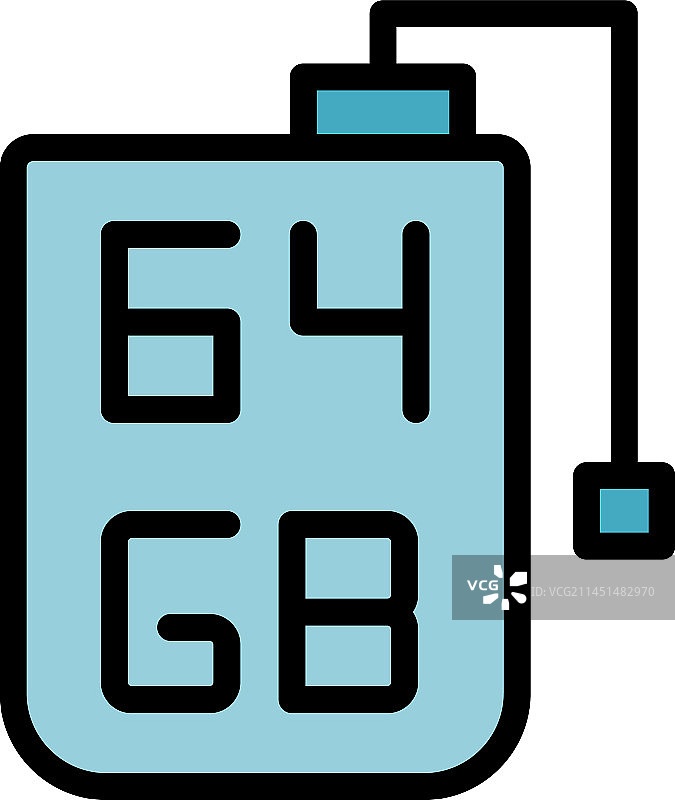 便携式固态硬盘扁平图标图片素材