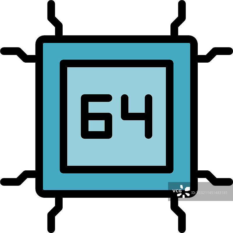 CPU处理器内存图标扁平风格图片素材