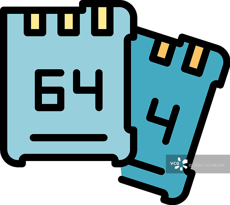 相机SD卡扁平图标图片素材