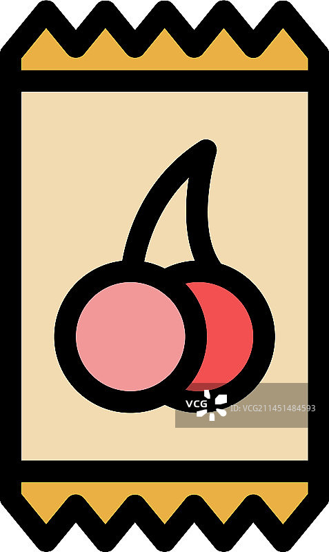 扁平风格的樱桃包装图标图片素材