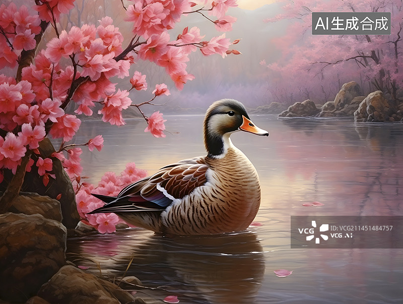 【AI数字艺术】春江水暖鸭先知图片素材
