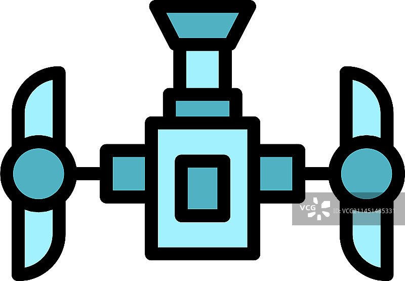 城市管控无人机扁平图标图片素材