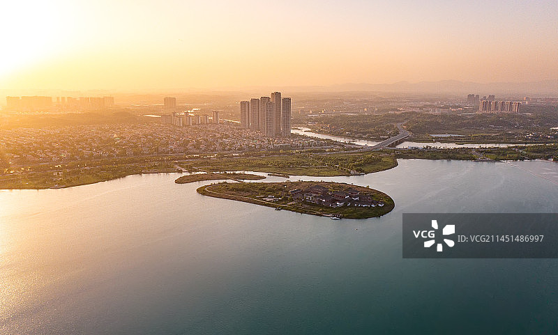 航拍湖南长沙松雅湖图片素材