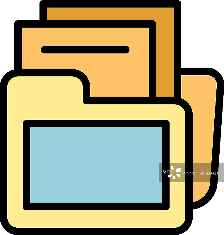 自信文件夹扁平图标图片素材