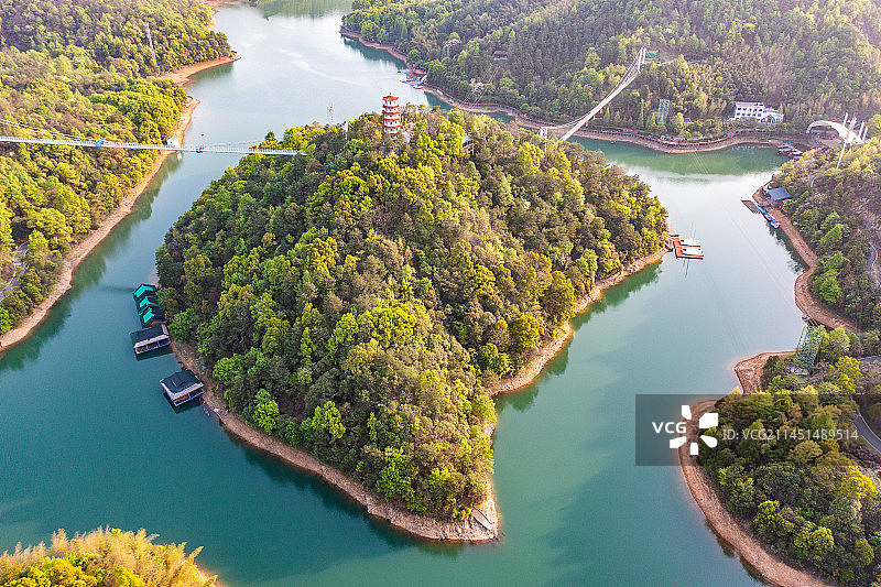 航拍湖南长沙石燕湖景区图片素材