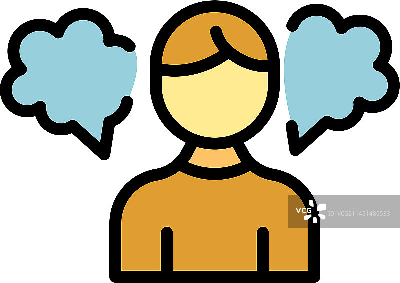 精神忙碌图标（扁平风格）图片素材