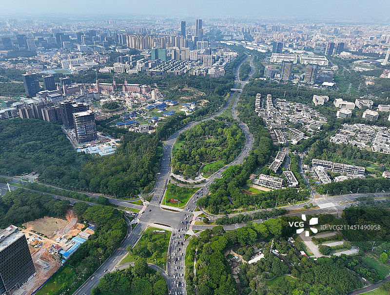 广东省东莞市大朗镇松山湖产业园区状元笔公园航拍图片素材