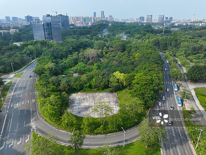 广东省东莞市大朗镇松山湖产业园区状元笔公园航拍图片素材