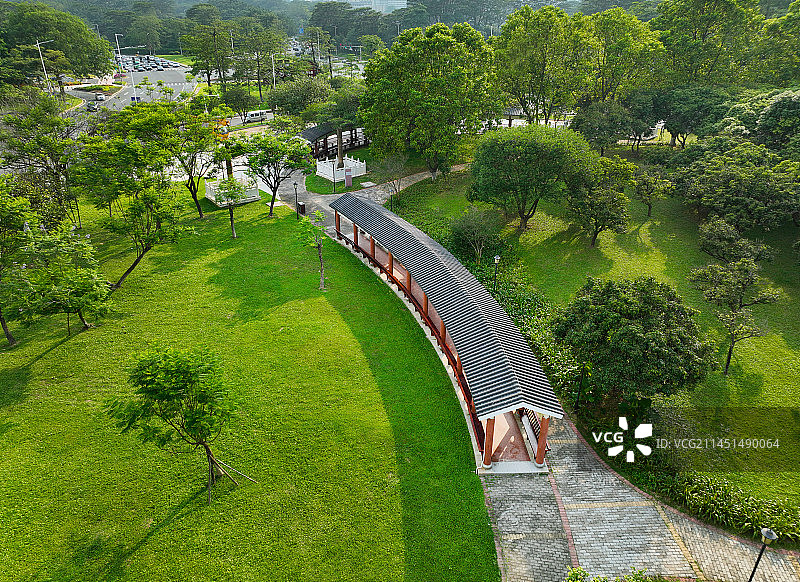 广东省东莞市大朗镇松山湖产业园区状元笔公园航拍图片素材
