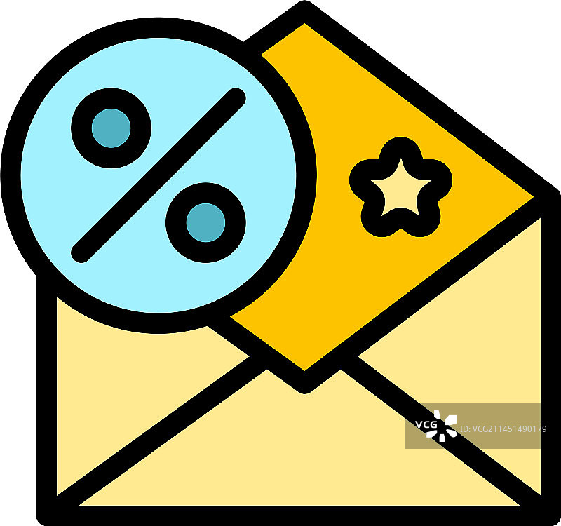 促销邮件图标（扁平风格）图片素材