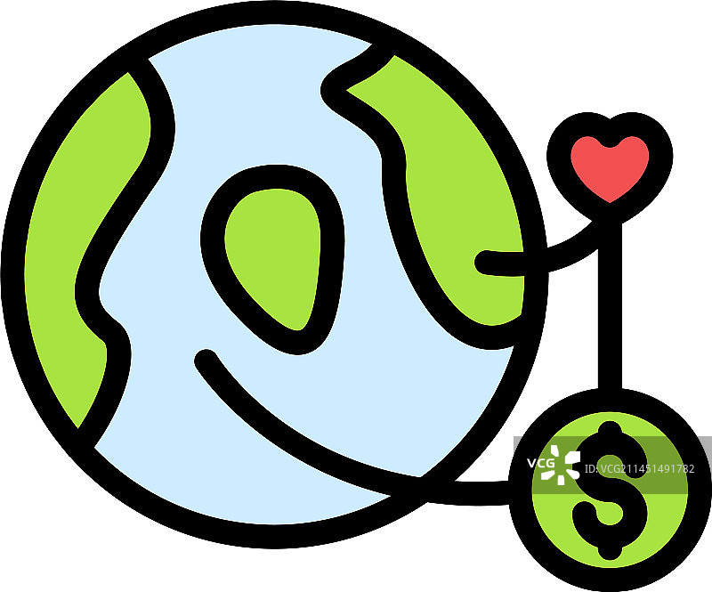 全球慈善图标（扁平风格）图片素材