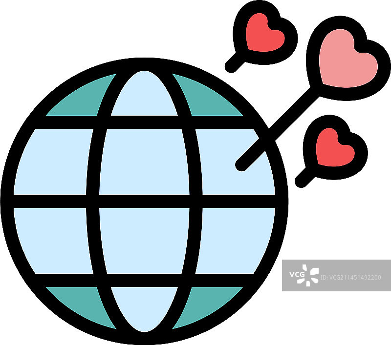 全球慈善帮助扁平图标图片素材