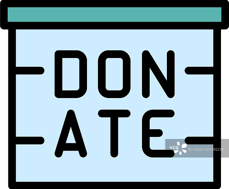 捐赠箱扁平图标图片素材