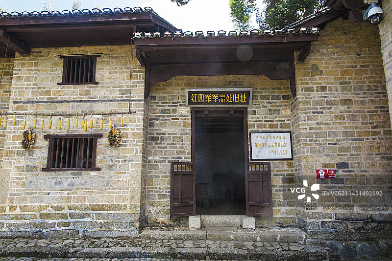 井冈山茅坪革命旧址，茅坪毛主席旧居，八角楼毛主席卧室兼办公室图片素材