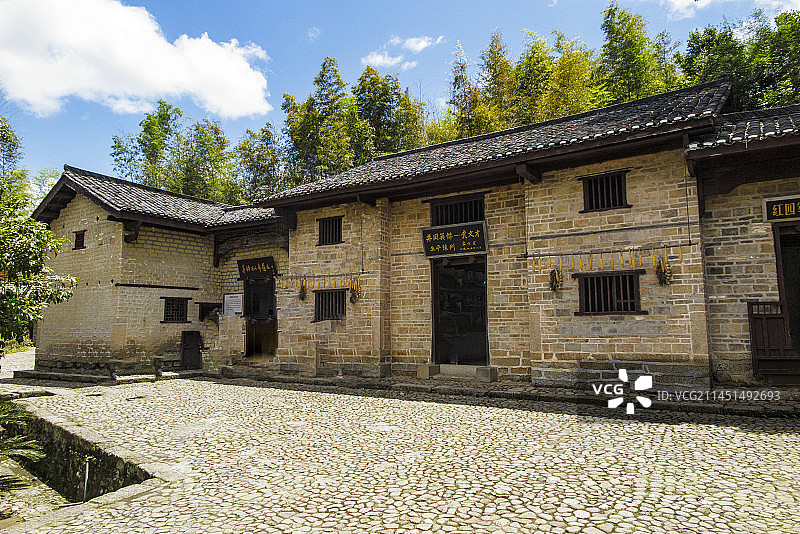 井冈山茅坪革命旧址，茅坪毛主席旧居，八角楼毛主席卧室兼办公室图片素材