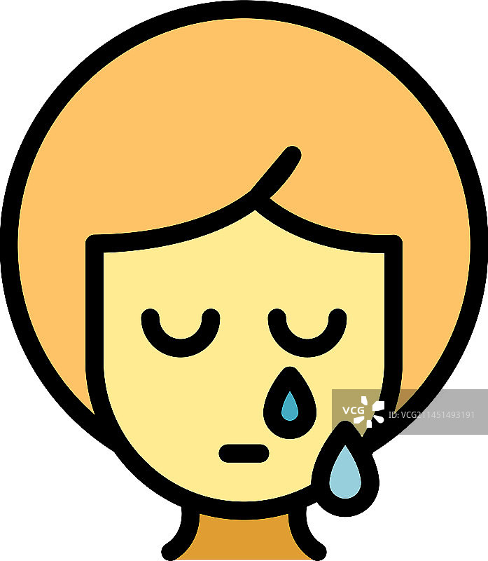 哭泣的女孩图标图片素材