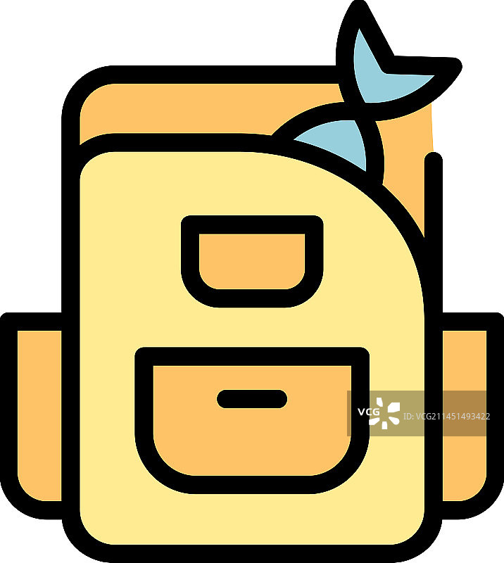 学校背包扁平图标图片素材