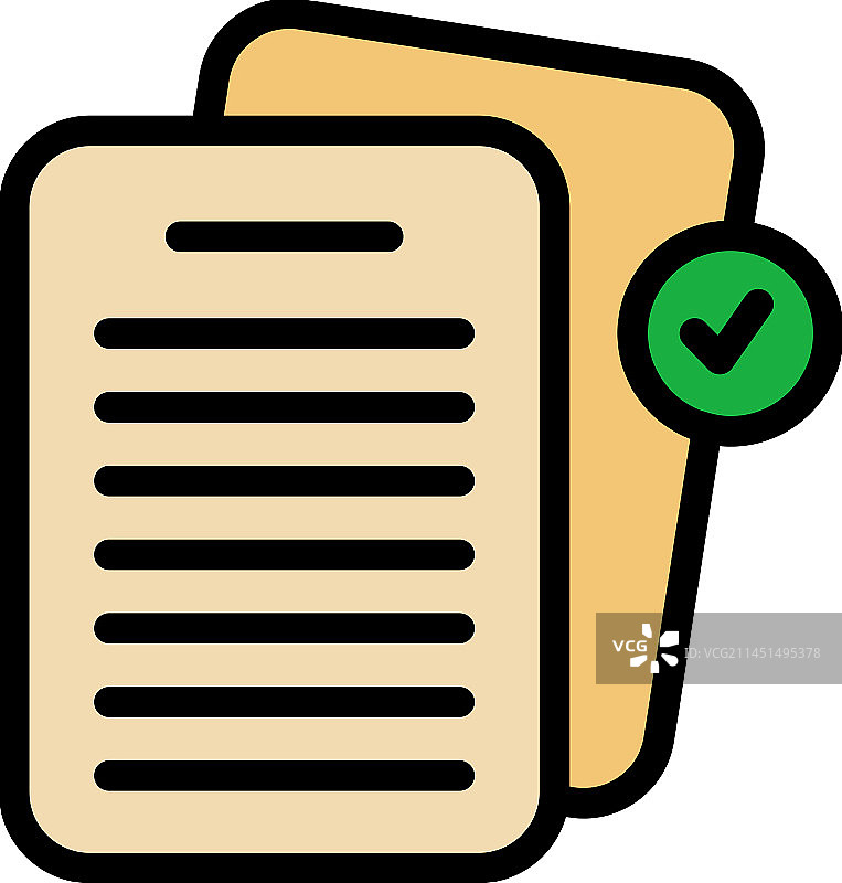 已批准的列表扁平图标图片素材