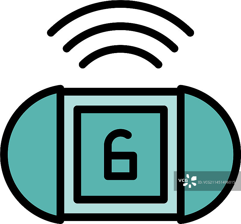 汽车警报传感器扁平图标图片素材