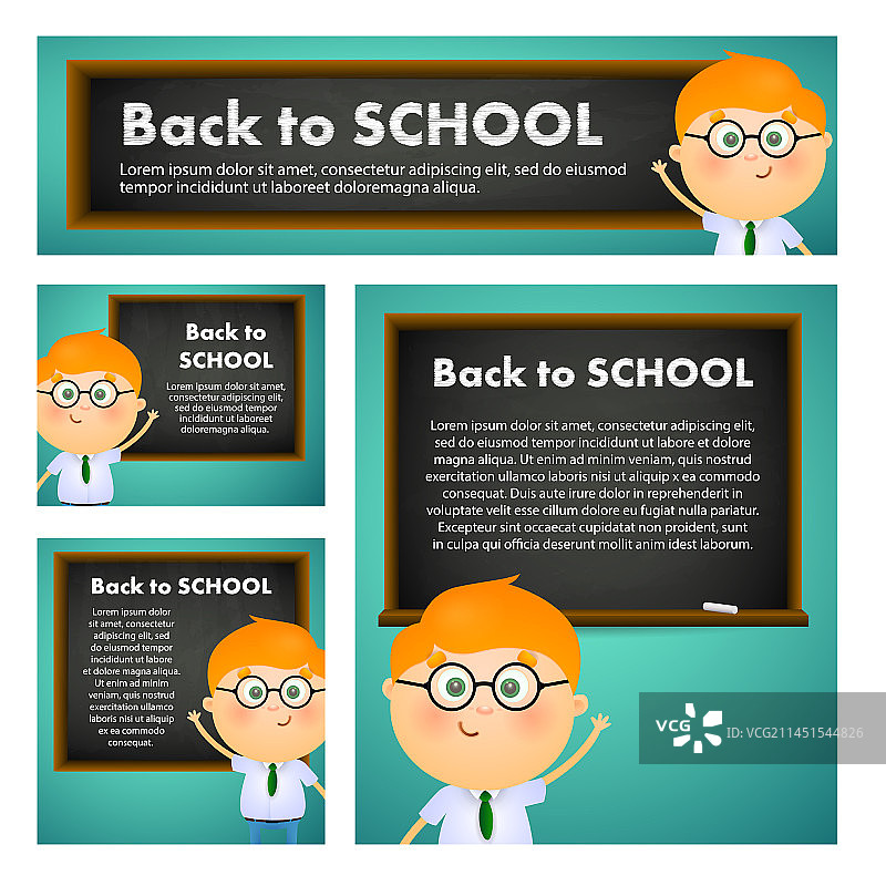 戴眼镜的红发男学生指着文字图片素材